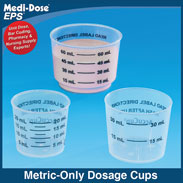 MediDose metric only dosage cups