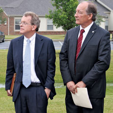 Ohio Attorney General Mike DeWine (left) called for stricter nursing home oversight.