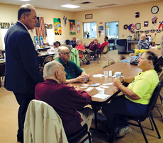 Assemblyman Vincent Mazzeo visited the Buena Senior Center in Minotola.