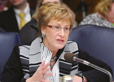 A dispute between Blue Cross/Blue Shield and transport companies has Sen. Kathy Sheran in action.