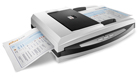 Document scanner features easy network hookup