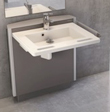 Height-adjustable sinks feature integrated grab bars