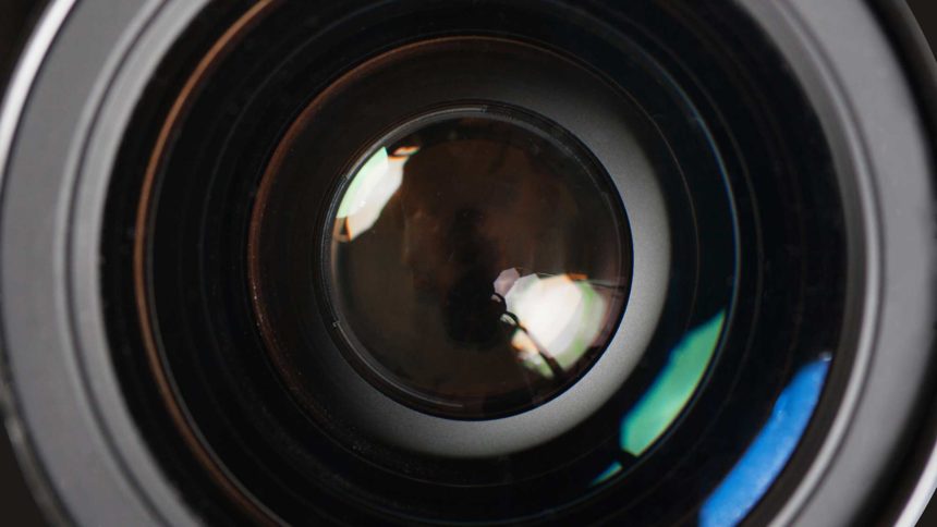 close-up of camera lens