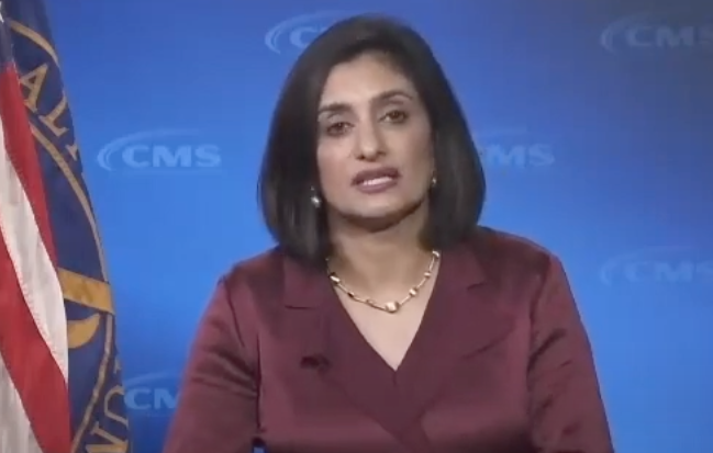 Image of CMS Administrator Seema Verma appearing in an Aspen Ideas Q&A event In October 2020