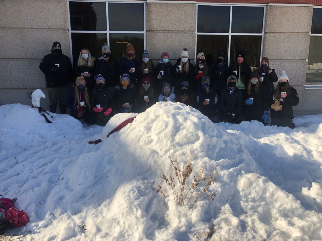 Let it snow: Minnesota students’ snow sculptures charm nursing home residents