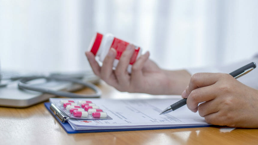 A pharmacist writes a prescription