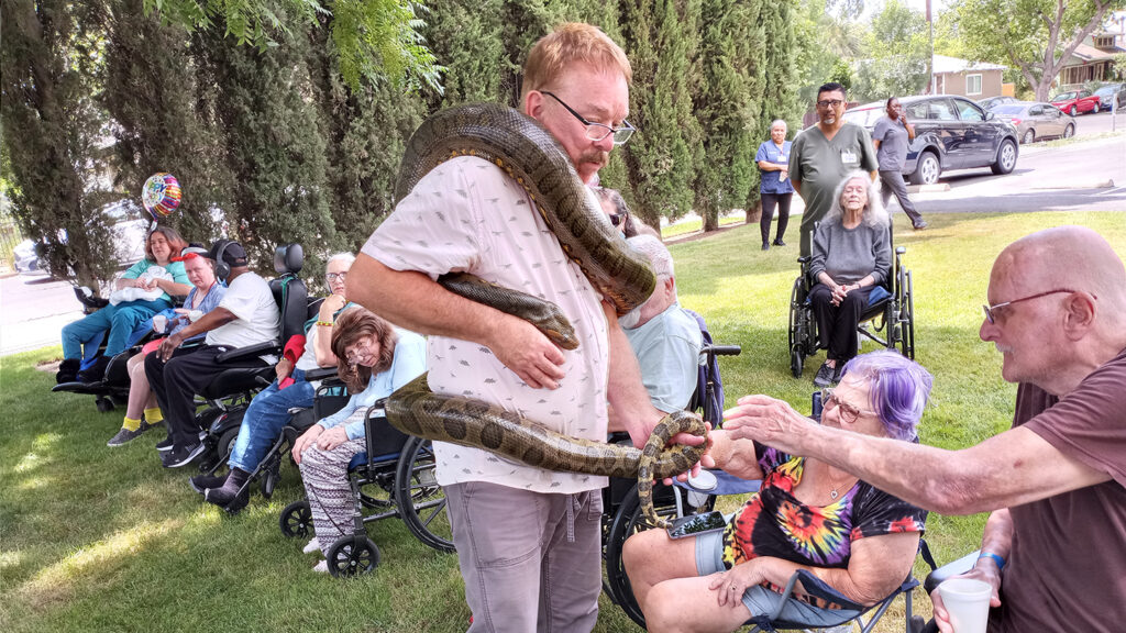 Python Ron charms snakes — and residents — at grateful nursssssing home