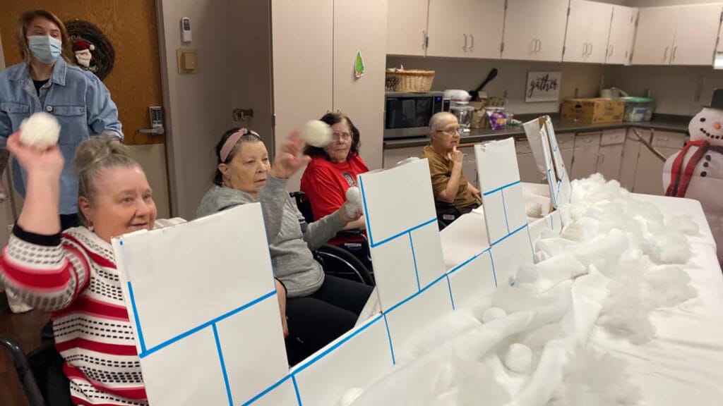 Residents’ indoor ‘snowball fight’ more than just fun and games